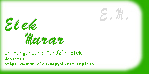 elek murar business card